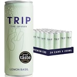 TRIP CBD Drink, Sparkling Lemon Basil Fizzy Drink, Low Calorie, Vegan, Stress & Anxiety Relief (Pack of 24 x 250ml)