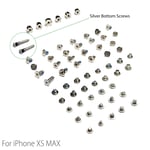 Complete Full All Screw Set Replacement for iPhone XS Max & Silver Bottom Screws