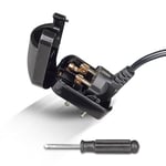 Euro Earthed to UK Converter Plug, OFOAEEA 3 Pin Converter Plug, EU to UK Plug, European to UK Plug Adaptor, Pin Converters with Screwdriver, Euro Earthed to UK 3 Pin Earthed (13A, Black)