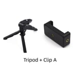 Trépied de téléphone portable pour iPhone Samsung Xiaomi Huawei Selfie Stick,support de poignée,stabilisateur de poignée - Type Tripod and Clip A