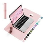 Non-Slip Desk Pad, Waterproof PVC Leather Desk Table Protector, Ultra Thin Large Mouse Pad, Easy Clean Laptop Desk Writing Mat for Office Work/Home/Decor (Pink, 60 x 35 cm)