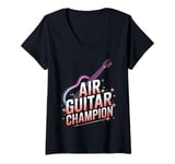 Womens Air Guitar Champion Music Celebration V-Neck T-Shirt