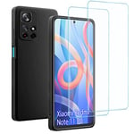 Yohii Coque pour Xiaomi Poco M4 Pro 5G 6.6" Coque, Doublure en Fibre Coque Silicone Souple Antichoc Anti-Rayures Etui Housse Xiaomi Poco M4 Pro 5G Case - Noir