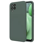 TBOC Coque pour Samsung Galaxy A12 5G-A12 [6.5"] Étui Rigide [Vert Militaire] Silicone Liquide Premium [Doux] Intérieure en Microfibre [Protège l'Appareil Photo] Antidérapant Résistant