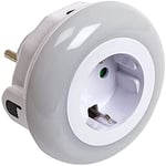 Ultron Save-E Night Light, LED Night Light with Automatic on/Off Function and Integrated Socket, Twilight Sensor, Orientation Light, Night lamp, (White)