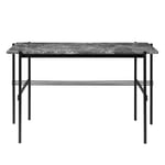 Gubi - Ts Desk 120x60 cm - Grey Emperador/Black Base - Skrivebord - GamFratesi