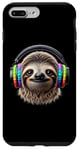 Coque pour iPhone 7 Plus/8 Plus Casque DJ paresseux Disco Rave Club Party Party Paresseux