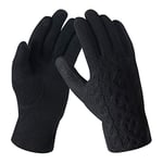 Bequemer Laden Femmes Gants Hiver Chaud Laine Gants Tactiles Chic Tricoté Gants de Travail pour Ski Running avec Doublure Polaire