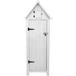 Abri de Jardin en Bois Blanc 66 x 46 x 178 cm Cabane Cabanon Toit en Asphalte - Imperméable - Espace Extérieur Stockage Rangement Jardin Outils