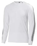 Helly Hansen Mens Lifa Stripe HH Crew Base Layer Top, S, White