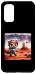 Coque pour Galaxy S20 Red Panda Astronaute Exploring Planet. Alien Rock Space