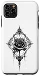 Coque pour iPhone 11 Pro Max Rose noire avec cadre - Gothique