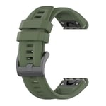 För Garmin Fenix 7x Solar 26mm Silikon Sport Ren Färg Klockarmband SYF Dark Green