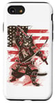 iPhone SE (2020) / 7 / 8 Cat Samurai American Flag Samurai Cat Art Patriotic Cat Case