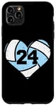 iPhone 11 Pro Max Volleyball Number 24 Jersey Funny Volleyball Heart Game Day Case