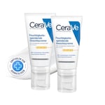 CeraVe - Crème Hydratante Visage SPF30 - Crème de Jour avec Protection UVB + UVA - Acide Hyaluronique, Céramide, Niacinamide, Vitamine E - Peau Normale à Sèche - 2 x 52 ml