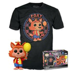 Funko Pop! & Tee: Five Nights At Freddy's (FNAF) - Balloon Foxy - Flocked - Large - (L) - T-Shirt - Clothes With Collectable Vinyl Figure - Gift Idea for Adults