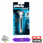 Gillette Sensor Excel Razor Handle Twin Blade Manual 1 Cartridge