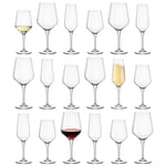 18pc Electra Wine Glasses & Champagne Flutes Set