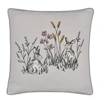 Sleepdown Coussin Garni de Lapin avec Bord passepoilé Doux en Coton pour décoration d'intérieur, canapé, Chambre à Coucher et Voiture - 45 x 45 cm - Naturel