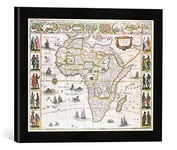 Kunst für Alle 'Image encadrée de Willem Blaeu Africa Nova, c.1617, d'art dans Le Cadre de Haute qualité Photos Fait Main, 40 x 30 cm, Noir Mat