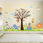 Walplus Bureau Maison Décoration Mural Autocollants " Happy Hills & Zoo " Mural Murals Amovible Autocollant Décalque Art Crèche Jardin D'Enfants École Bébé Enfants Chambre Décoration, Multicolore