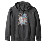 Rugrats Running From Reptar Tommy & Chuckie Retro Poster Zip Hoodie