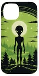 Coque pour iPhone 14 Tête d'extraterrestre verte mignonne visage OVNI || Alien