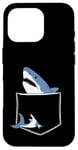 Coque pour iPhone 16 Pro Shark Pocket Animal Pets Funny Shark Men Women Kids