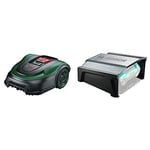 Tondeuse Robot Bosch-Indego S+ 500 (avec Batterie 18 V et Fonction Application, Station de Charge Incluse,Largeur de Coupe de 19 cm) & Garage pour Tondeuse Robot Bosch (Noir, 275 x 500 x 510 mm)