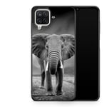 Samsung Galaxy A12 Skal - Svart/vit Elefant