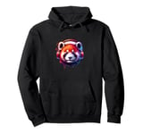 Dj Red Panda with Headphones Cute Animals Disc Jockey Music Pullover Hoodie