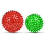 URAQT 2 Pièces Balles de Massage, Balles à Picots, Massage de Trigger Point, Boule Myofasicale, Lacrosse massage ball pour la relaxation musculaire ultime, l'automassage, Vert+ Rouge