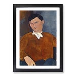 Big Box Art Monsieur Deleu (1916) by Amedeo Modigliani Framed Wall Art Picture Print Ready to Hang, Black A2 (62 x 45 cm)