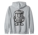 Garbage Trash Can Cartoon Character Design Zip Hoodie