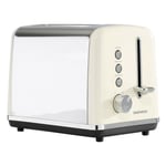 Daewoo Kensington Cream Toaster 2 Slice Defrost Reheat S/Steel 810W SDA1582