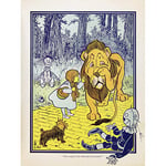 Denslow Dorothy Cowardly Lion Wizard OZ Illustration Large Wall Art Poster Print Thick Paper 18X24 Inch