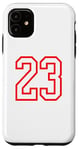 iPhone 11 Number #23 White Red Sport Varsity Number Case