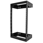 StarTech 18U 19" Wall Mount Network Rack  Adjustable Depth 12-20" 2 Post Open Frame Server Room Rack for AV/Data/ IT Communication/Computer