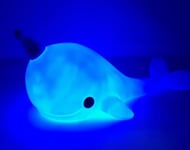 3D Changing Colour Table Lamp Night Timer Light Whale Narwhal Kids Baby Bedtime