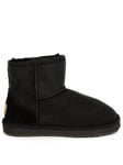 Just Sheepskin Ladies Mini Classic Sheepskin Boot - Black, Black, Size 5, Women