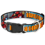 Buckle-Down Collier à Clip en Plastique Iron Man avec Logo Avengers Paysage Urbain, 2,5 cm de Large – Convient aux Tours de Cou de 27,9 à 43,2 cm – Taille M