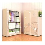 LYLY Wardrobe Cartoon Cloth Wardrobes Storage Cabinet Non-woven Panorama Folding Cloth Closet Wardrobe Small Simple Wardrobe Wardrobe Closet (Color : A)