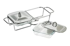 Premier Housewares Food Warmer With Handles Food Warmer Buffet Server Stainless Steel Practical And Durable Buffet Server And Warming Tray 15 x 50 x 23, Silver, 1 Litre