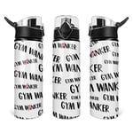 Tongue in Peach Water Bottle, Flip Top Drink Bottle, Funny Quotes Sports Bottles, Eco Friendly Gym Juice Walking Biking Bike Hiking Hike Running - WBFT1