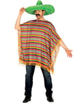 Stripete Meksikaner Poncho med Frynser