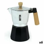 Italian Coffee Pot Quttin 9 Cups Wood Aluminium [6 Units]