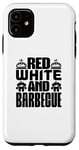 Coque pour iPhone 11 Rouge Blanc et Barbecue - Amusant BBQ Lover