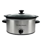 Hamilton Beach 3.5L Slow Cooker, Removable Easy-Clean Ceramic Bowl, 3 Settings, Serves 2-4 People, Energy Efficient - HBSC040S, Silver