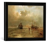 Kunst für Alle 'Image encadrée par Andreas Achen Bach de la mer du Nord, d'art dans Le Cadre de Haute qualité Photos Fait Main, 40 x 30 cm, Noir Mat